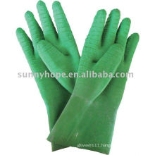 latex coated glove for chemical resistance